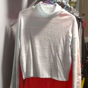 Cropped baby blue sweater